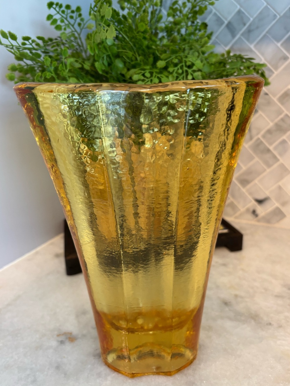 Fire And Light Citrus yellow Aurora Vase
